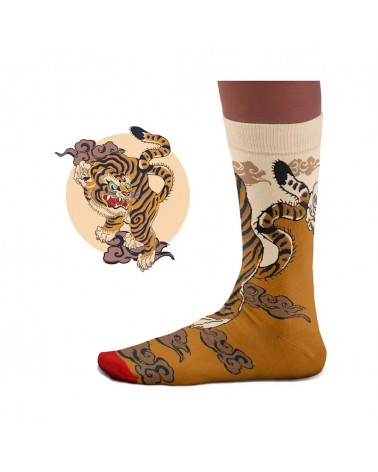 Traditionelle Tiger-Tätowierung - Bunte Socken Sock Affairs socke kuschelsocken für damen lustig herren farbige coole socken