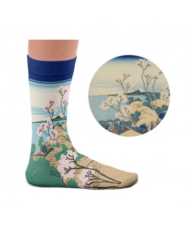 Hokusai, Mont Fuji - Chaussettes art Sock Affairs jolies pour femme originales pour homme chausset rigolotes drole Suisse
