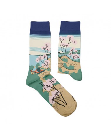 Hokusai, Mont Fuji - Chaussettes art Sock Affairs jolies pour femme originales pour homme chausset rigolotes drole Suisse
