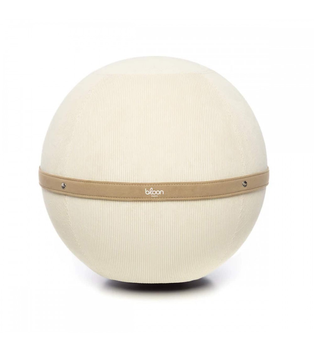 Siège Bloon Côtelé Blanc Jasmin - Ballon d'assise Bloon Paris ergonomique swiss ball bureau d'assise