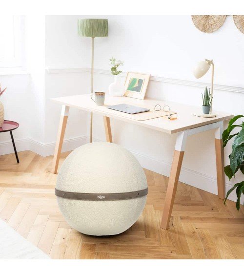Sitting ball Bloon Bouclette Cotton white - Chair ball yoga excercise balance ball chair for office