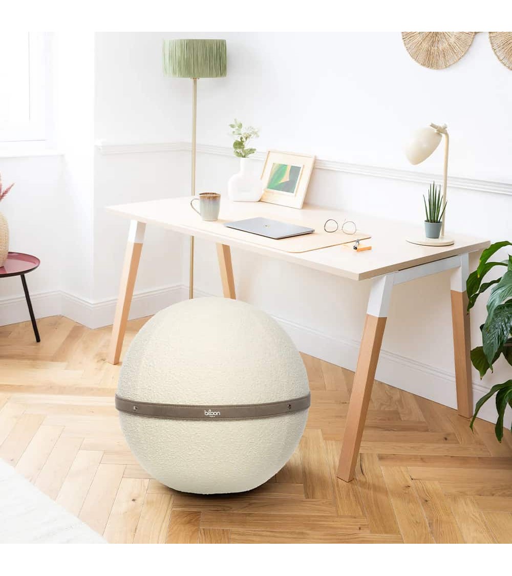 Sitting ball Bloon Bouclette Cotton white - Chair ball yoga excercise balance ball chair for office