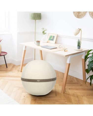 Siège Bloon Bouclette Blanc Coton - Ballon d'assise Bloon Paris ergonomique swiss ball bureau d'assise