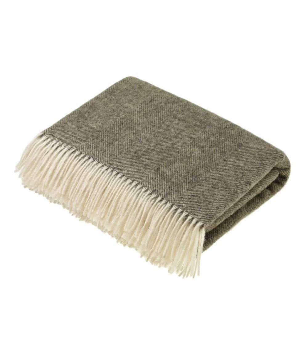 Wolldecke HERRINGBONE XL Vintage Grau - Kuscheldecke, Bettdecke Bronte by Moon Schafwolldecke warme Woll Decken Sofa wohndeck...