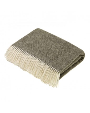 Plaid HERRINGBONE XL Gris Vintage - Couverture en laine, couvre lit Bronte by Moon un plaid cocooning couverture chaude douce...