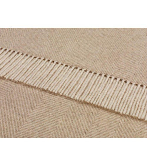 Plaid beige HERRINGBONE XL Natural - Coperta per divano, Copriletto Bronte by Moon plaid per divano in lana coperta morbida l...