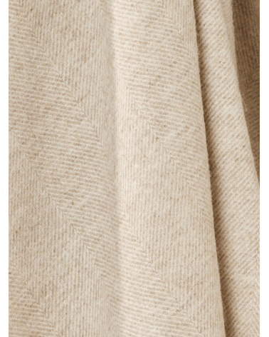 Beige Decke HERRINGBONE XL Natural - Kuscheldecke, Bettdecke Bronte by Moon Schafwolldecke warme Woll Decken Sofa wohndecke k...