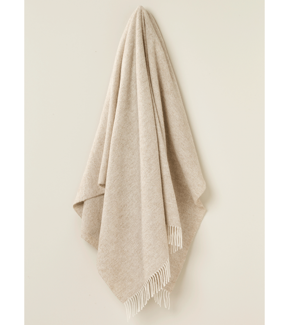 Plaid beige HERRINGBONE XL Natural - Coperta per divano, Copriletto Bronte by Moon plaid per divano in lana coperta morbida l...