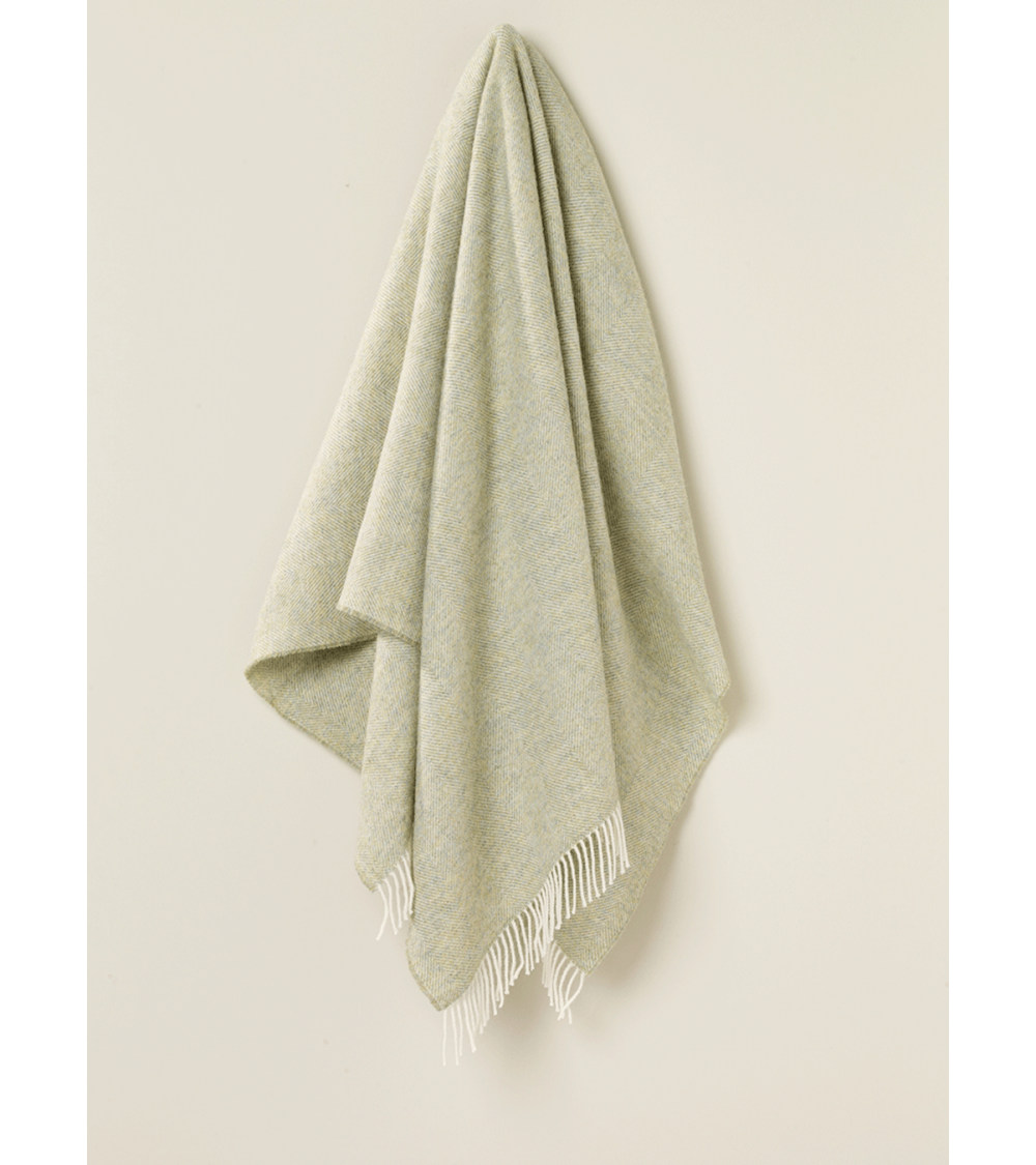 Plaid HERRINGBONE XL verde salvia - Coperta per divano, Copriletto Bronte by Moon plaid per divano in lana coperta morbida le...