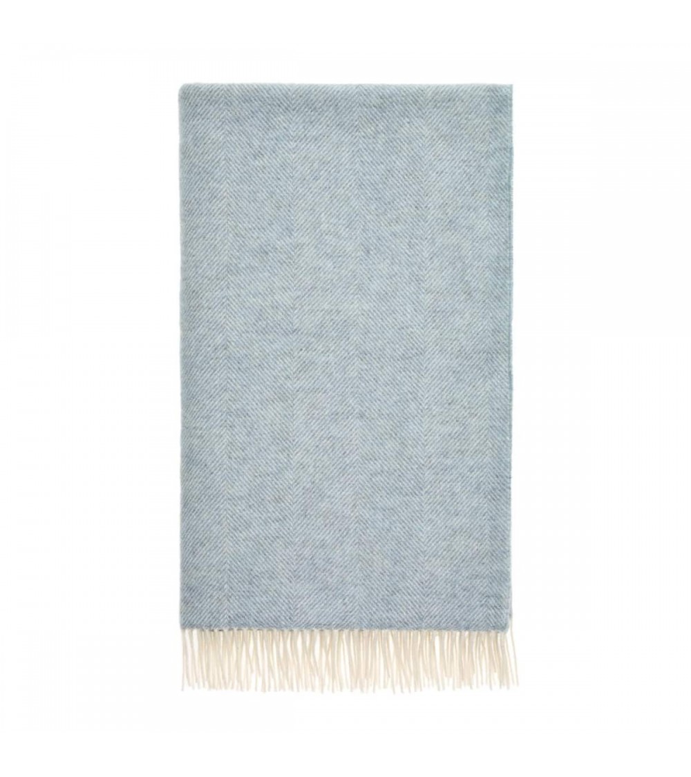 Plaid HERRINGBONE XL Duck Egg - Couverture en laine, couvre lit Bronte by Moon un plaid cocooning couverture chaude douce pla...