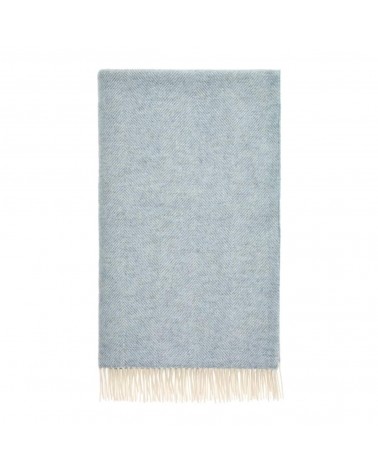 Plaid HERRINGBONE XL Duck Egg - Couverture en laine, couvre lit Bronte by Moon un plaid cocooning couverture chaude douce pla...