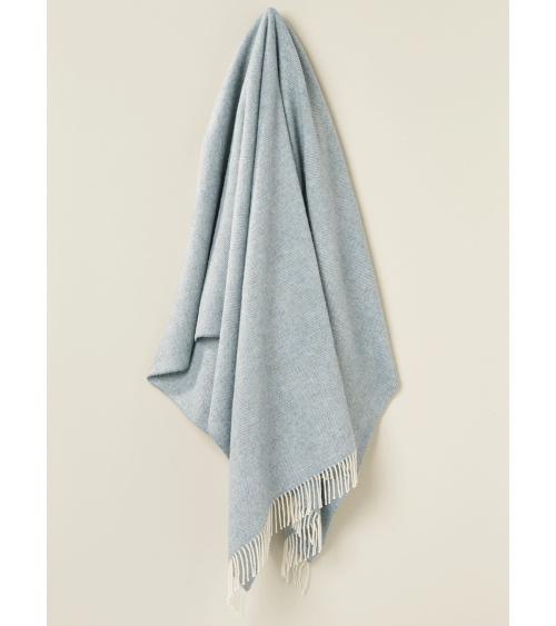 Wool Blanket HERRINGBONE XL Duck Egg - Sofa & Bed Throw Bronte by Moon warm cozy soft sofa throw blanket picnic throws and bl...
