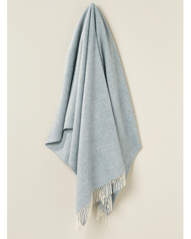Wool Blanket HERRINGBONE XL Duck Egg - Sofa & Bed Throw Bronte by Moon warm cozy soft sofa throw blanket picnic throws and bl...