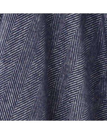 Plaid HERRINGBONE XL Bleu Marine - Couverture en laine, couvre lit Bronte by Moon un plaid cocooning couverture chaude douce ...