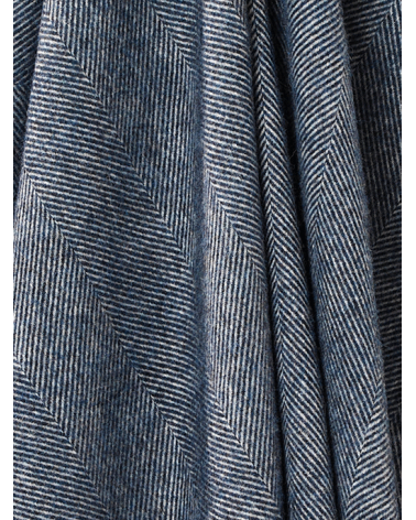 Plaid HERRINGBONE XL blu navy - Coperta per divano, Copriletto Bronte by Moon plaid per divano in lana coperta morbida letto ...
