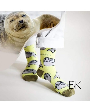 Sauvez les phoques - Chaussettes en bambou Bare Kind jolies pour femme originales pour homme chausset rigolotes drole Suisse