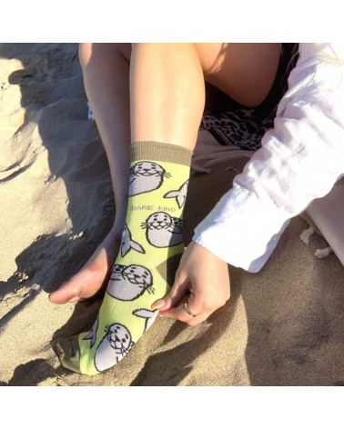 Sauvez les phoques - Chaussettes en bambou Bare Kind jolies pour femme originales pour homme chausset rigolotes drole Suisse