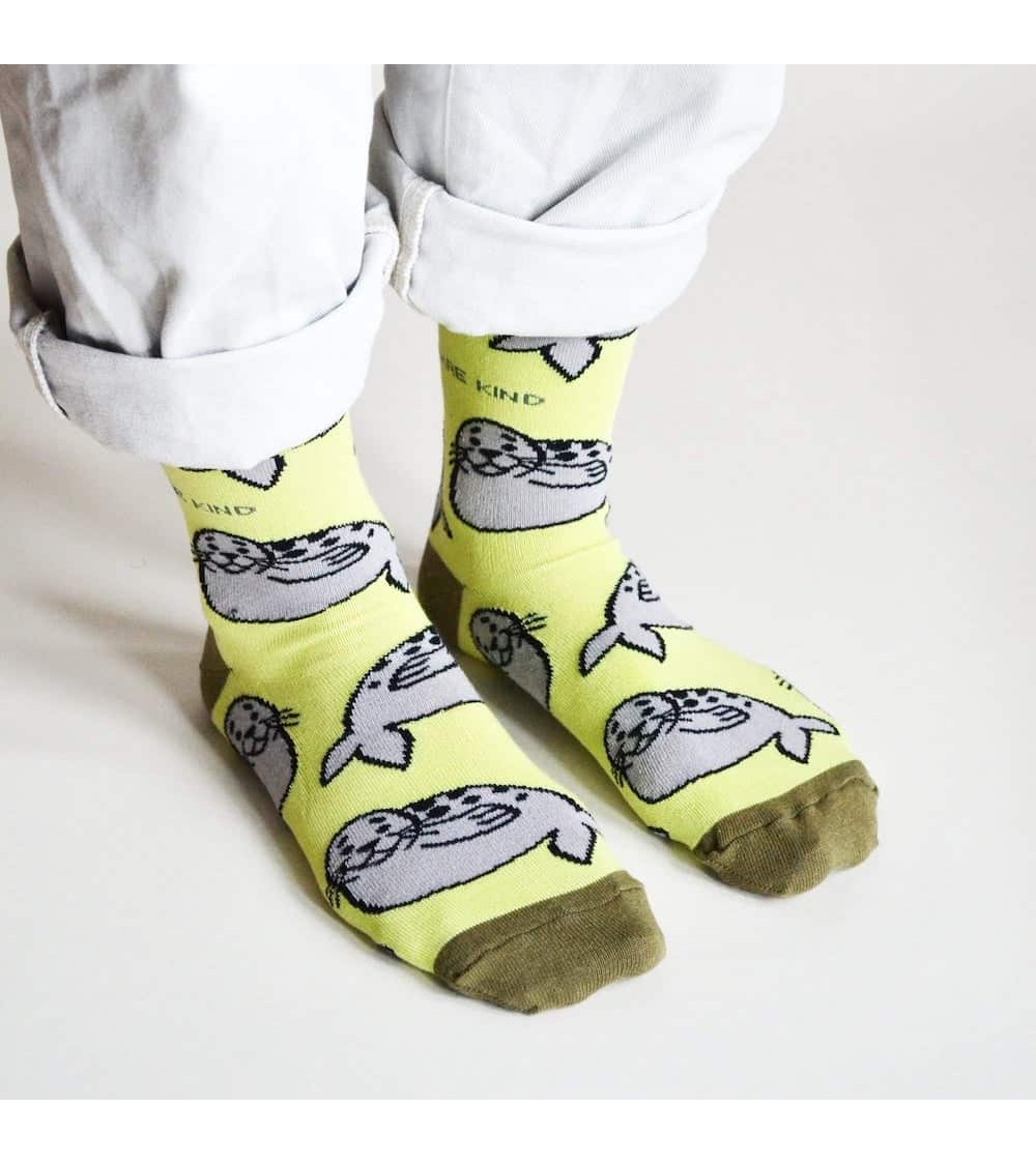 Sauvez les phoques - Chaussettes en bambou Bare Kind jolies pour femme originales pour homme chausset rigolotes drole Suisse