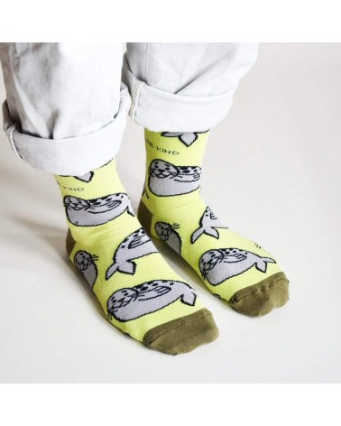 Sauvez les phoques - Chaussettes en bambou Bare Kind jolies pour femme originales pour homme chausset rigolotes drole Suisse