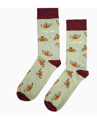 Save the tiger moths - Bamboo Socks Bare Kind funny crazy cute cool best pop socks for women men