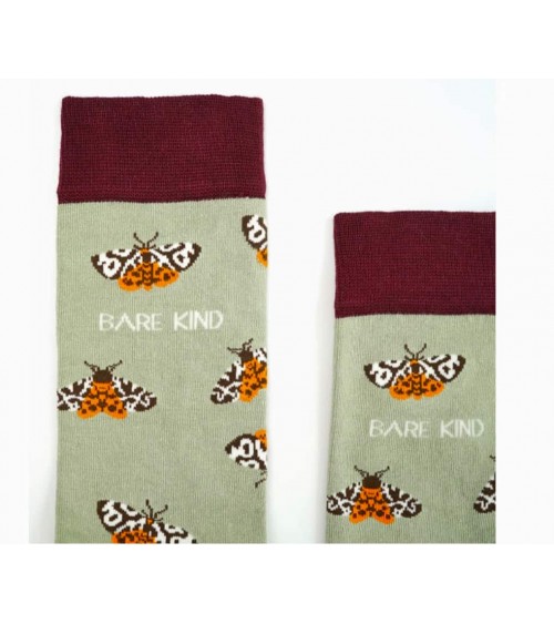 Save the tiger moths - Bamboo Socks Bare Kind funny crazy cute cool best pop socks for women men