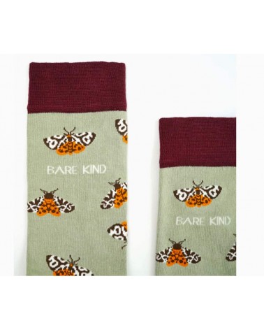Save the tiger moths - Bamboo Socks Bare Kind funny crazy cute cool best pop socks for women men