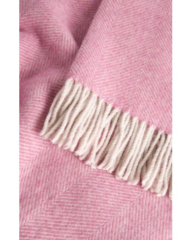 Wolldecke HERRINGBONE XL blasses Rosa - Kuscheldecke, Bettdecke Bronte by Moon Schafwolldecke warme Woll Decken Sofa wohndeck...