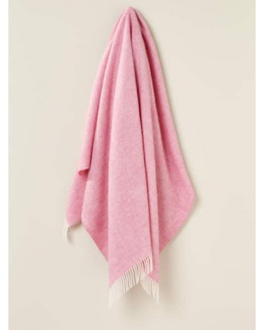 Plaid HERRINGBONE XL Rose pâle - Couverture en laine, couvre lit Bronte by Moon un plaid cocooning couverture chaude douce pl...