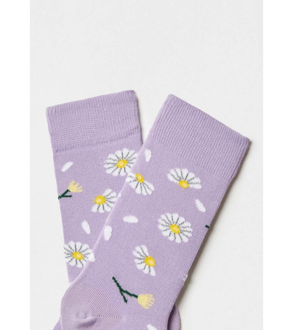 BeDaisy Purple - Organic cotton womens socks Besocks funny crazy cute cool best pop socks for women men