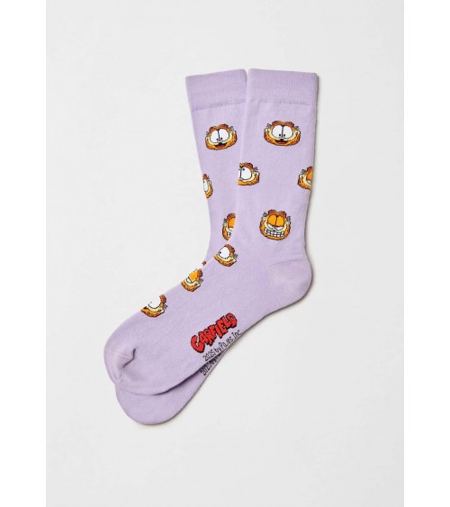 BeGarfield Faces Malva - Calze divertenti in cotone biologico Besocks calze da uomo per donna divertenti simpatici particolari