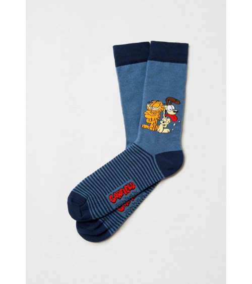BeGarfield & Odie Blu - Calze divertenti in cotone biologico Besocks calze da uomo per donna divertenti simpatici particolari