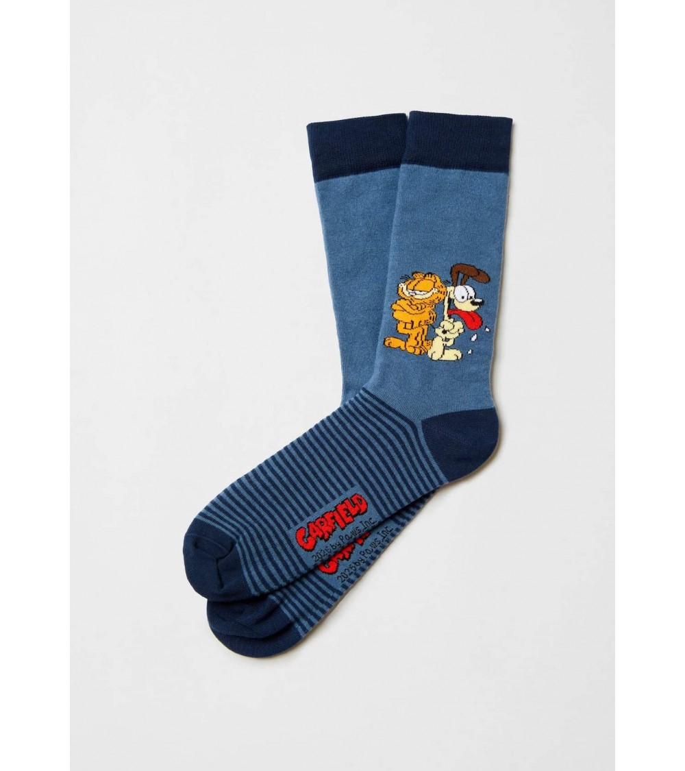 BeGarfield & Odie Bleu - Chaussettes Garfield en coton bio Besocks jolies pour femme originales pour homme chausset rigolotes...
