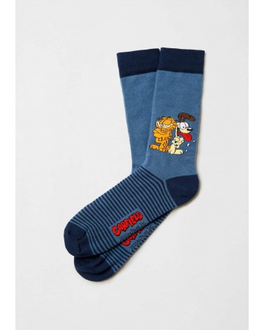 BeGarfield & Odie Bleu - Chaussettes Garfield en coton bio Besocks jolies pour femme originales pour homme chausset rigolotes...