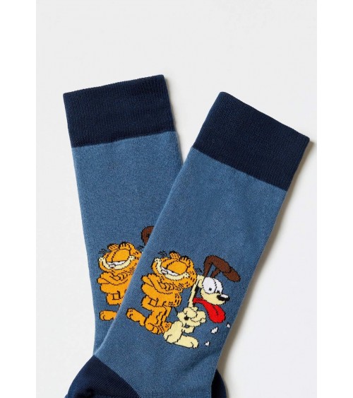 BeGarfield & Odie Bleu - Chaussettes Garfield en coton bio Besocks jolies pour femme originales pour homme chausset rigolotes...