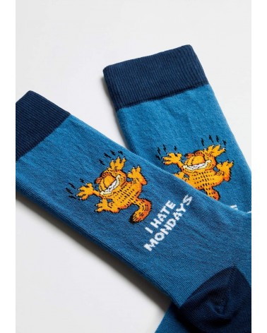 BeGarfield Hate Monday - Chaussettes drôles en coton bio Besocks jolies pour femme originales pour homme chausset rigolotes d...