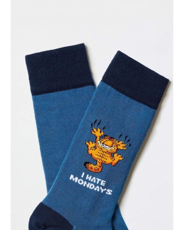 BeGarfield Hate Monday - Calze fantasia in cotone biologico Besocks calze da uomo per donna divertenti simpatici particolari