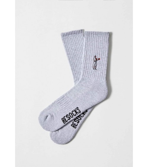 BeBoxer - Sportsocken, Graue Socken mit gesticktem Boxer Besocks socke kuschelsocken für damen lustig herren farbige coole so...