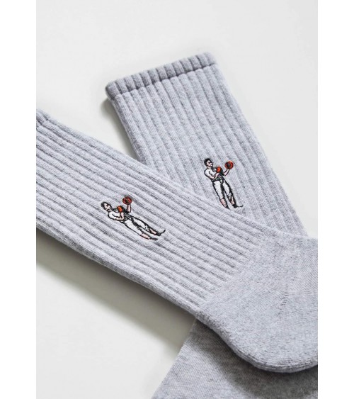 BeBoxer - Sportsocken, Graue Socken mit gesticktem Boxer Besocks socke kuschelsocken für damen lustig herren farbige coole so...