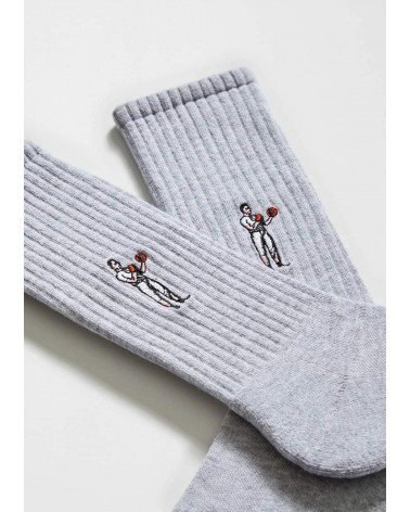 BeBoxer - Sportsocken, Graue Socken mit gesticktem Boxer Besocks socke kuschelsocken für damen lustig herren farbige coole so...