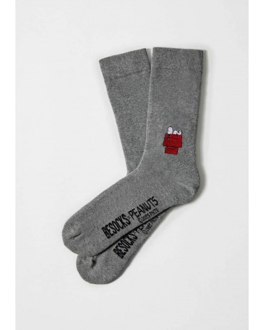 BeSnoopy House - Calzini grigi con motivo Snoopy ricamato Besocks calze da uomo per donna divertenti simpatici particolari