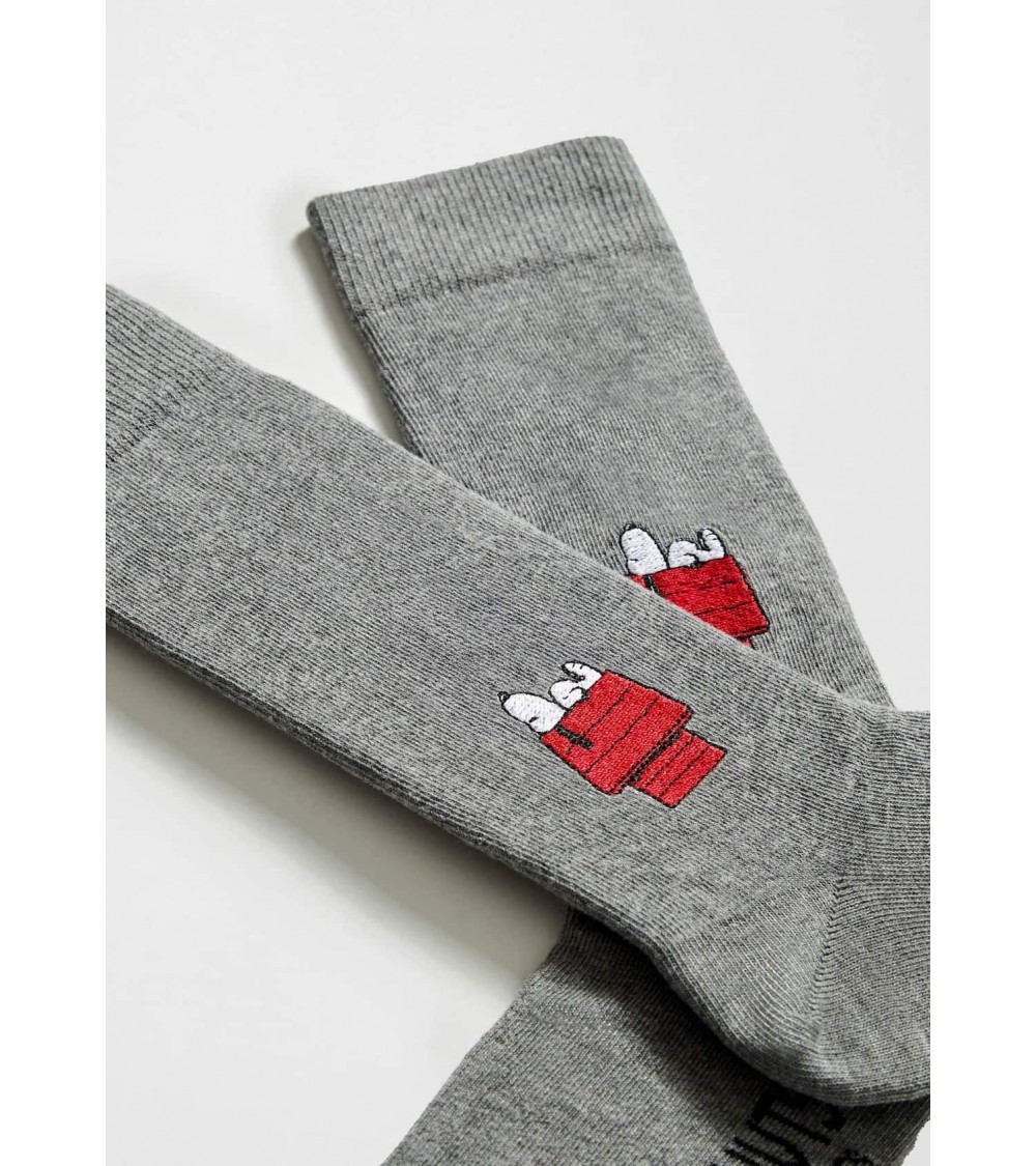 BeSnoopy House - Graue Socken mit Snoopy Stickerei Besocks socke kuschelsocken für damen lustig herren farbige coole socken