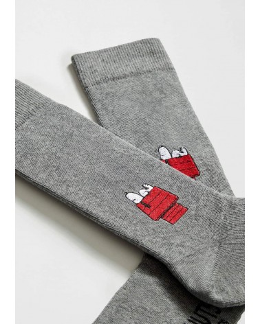 BeSnoopy House - Graue Socken mit Snoopy Stickerei Besocks socke kuschelsocken für damen lustig herren farbige coole socken