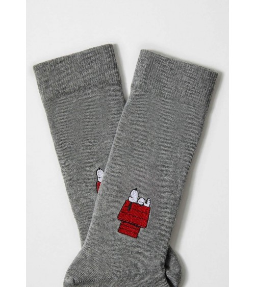 BeSnoopy House - Graue Socken mit Snoopy Stickerei Besocks socke kuschelsocken für damen lustig herren farbige coole socken