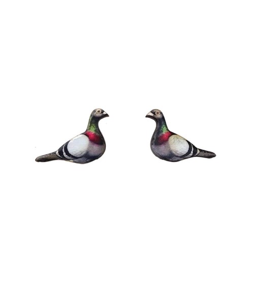 Spilla in legno - Piccione Fen & Co spiritose spille colorate particolari eleganti donna da giacca uomo
