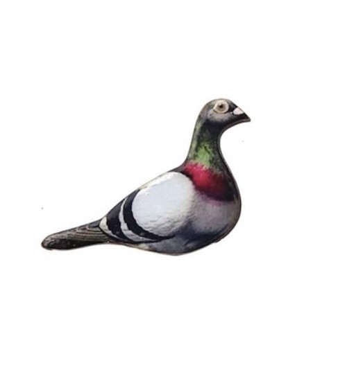 Spilla in legno - Piccione Fen & Co spiritose spille colorate particolari eleganti donna da giacca uomo