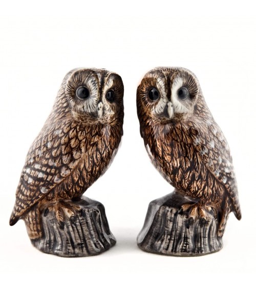 Waldkauz - Salz und Pfefferstreuer Set Quail Ceramics  pfeffer steuer salzpfeffersteuer set lustige kaufen