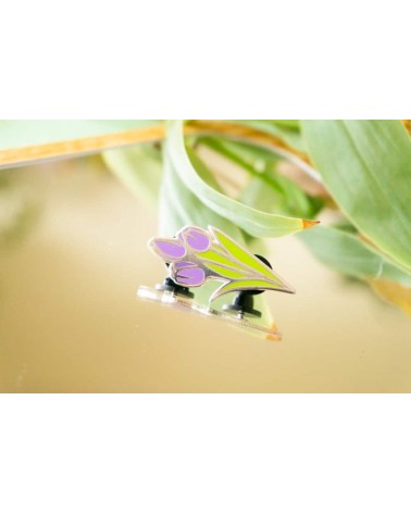 Pin's - Tulipe violette, mauve Creative Goodie pins rare métal originaux bijoux suisse