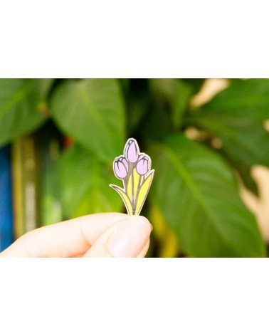 Spilla Smaltata - Tulipano viola Creative Goodie spiritose spille colorate particolari eleganti donna da giacca uomo