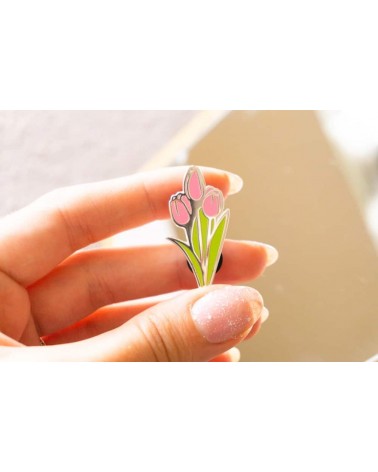Enamel Pin - Pink tulip Creative Goodie broches and pins hat pin badges collectible
