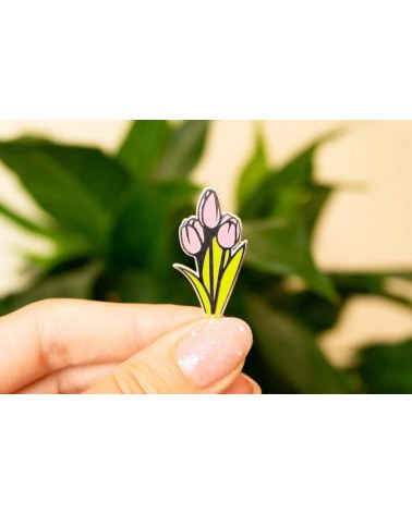 Enamel Pin - Pink tulip Creative Goodie broches and pins hat pin badges collectible